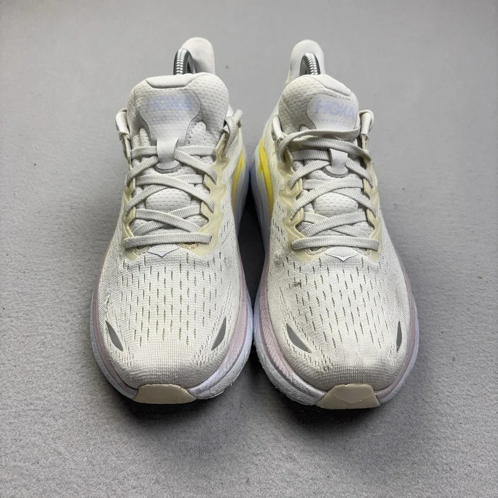 Hoka One One Clifton 8 Shoes Womens Size 8.5 White Sneakers 1119394 BDBBW
